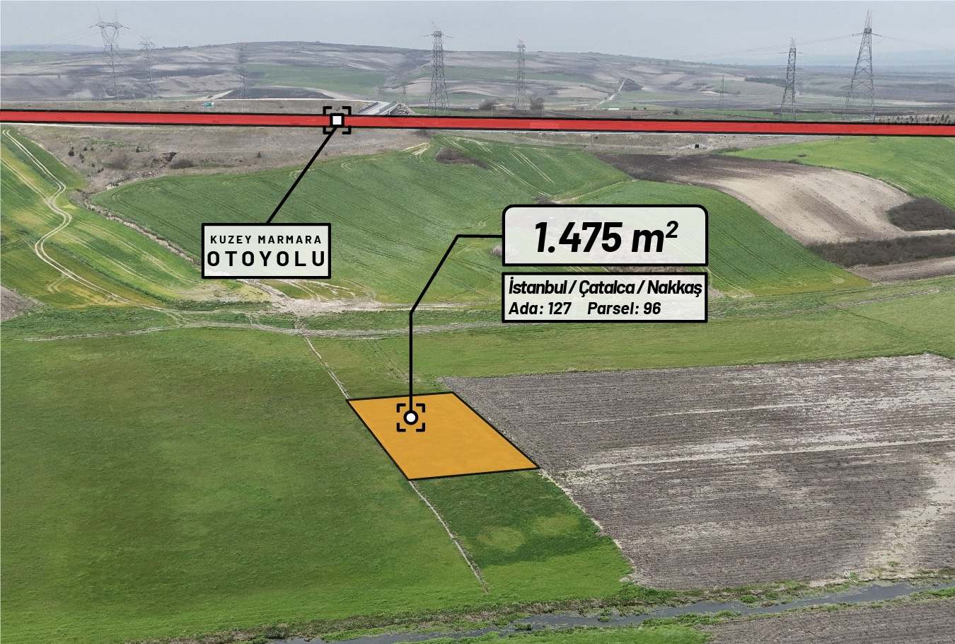 Çatalca Nakkaş’ta 1475 M2 Satılık Tarla